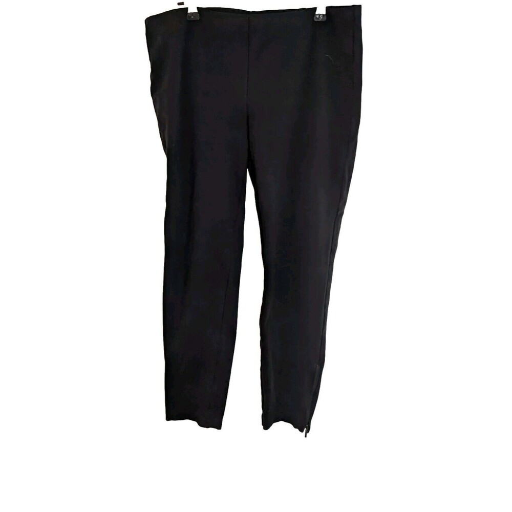 Eileen Fisher Ponte Black Stretch Pants Women's Size S Ankle Zip 32x26.5 Read